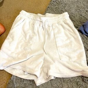 Forever 21 high waisted white pajama shorts, (mom shorts) very comfortable